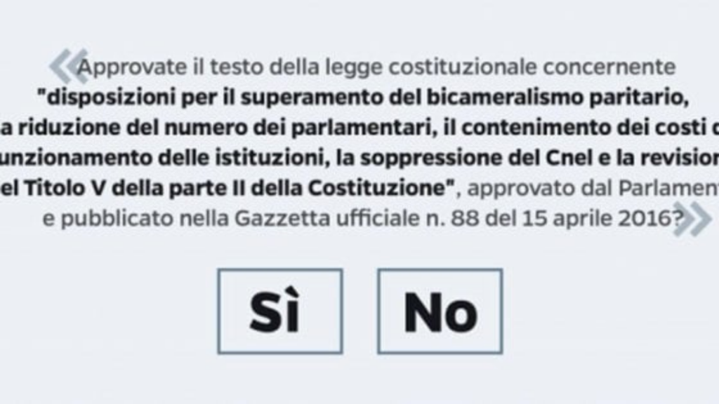 SI o NO referendum scheda