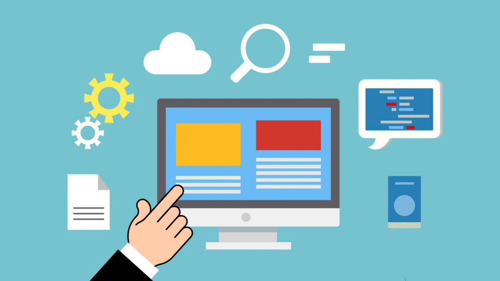 Immagini di pc, tablet, lenti ingrandimento.